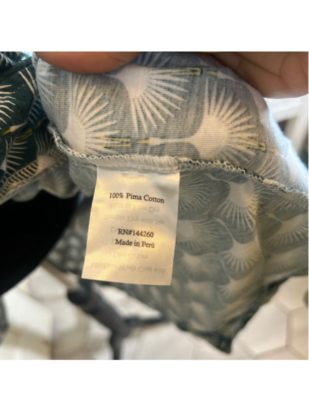 Petite Plume Robe Pima Cotton Geometric Patterned Sleepwear Quiet Luxury - Picture 9 of 12